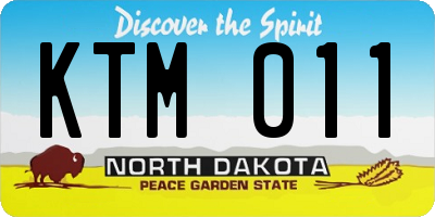 ND license plate KTM011