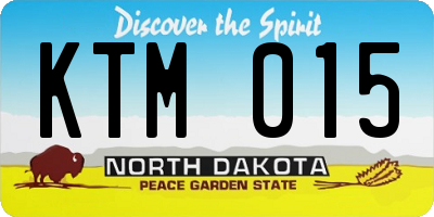 ND license plate KTM015