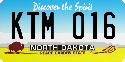 ND license plate KTM016