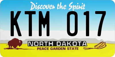 ND license plate KTM017
