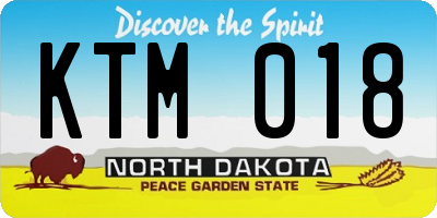 ND license plate KTM018
