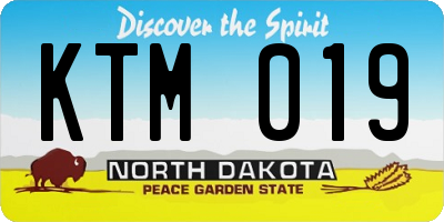 ND license plate KTM019