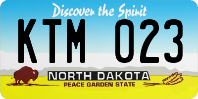 ND license plate KTM023
