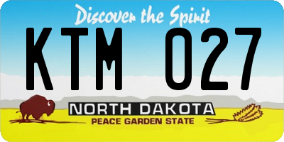 ND license plate KTM027