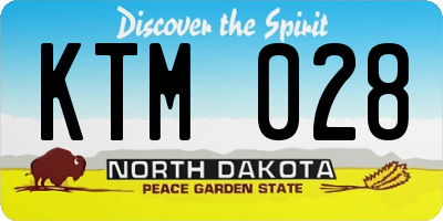 ND license plate KTM028