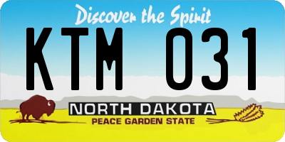 ND license plate KTM031