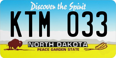 ND license plate KTM033