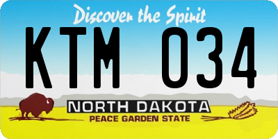 ND license plate KTM034