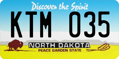 ND license plate KTM035