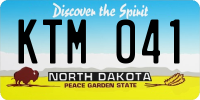 ND license plate KTM041