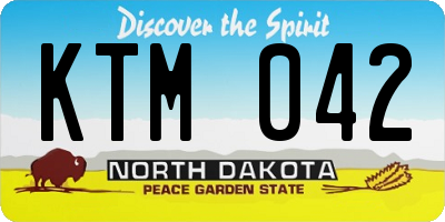 ND license plate KTM042