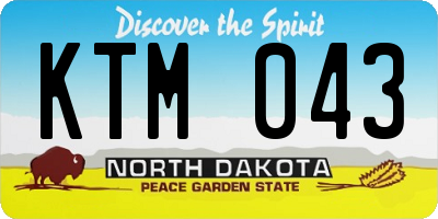 ND license plate KTM043