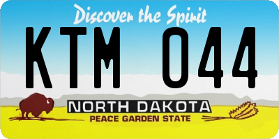 ND license plate KTM044
