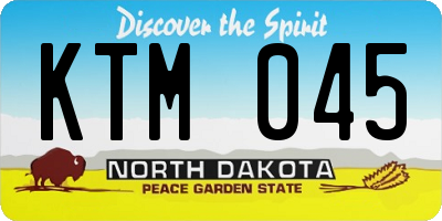 ND license plate KTM045