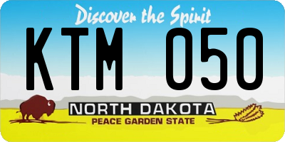 ND license plate KTM050