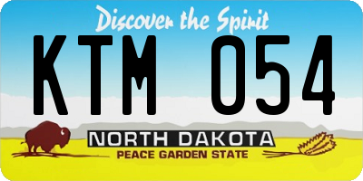 ND license plate KTM054