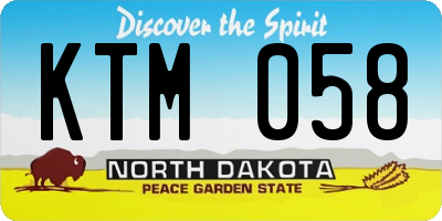 ND license plate KTM058