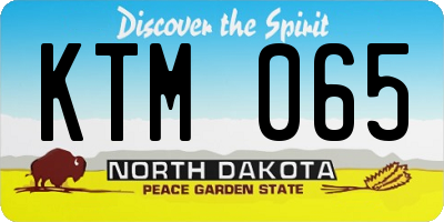 ND license plate KTM065