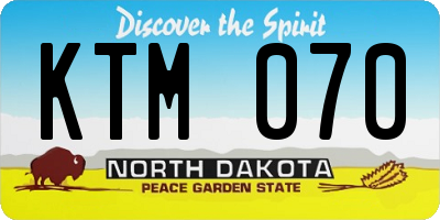 ND license plate KTM070