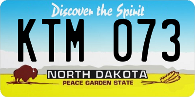 ND license plate KTM073