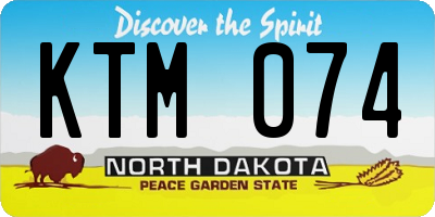 ND license plate KTM074