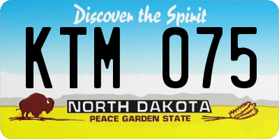 ND license plate KTM075