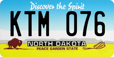 ND license plate KTM076