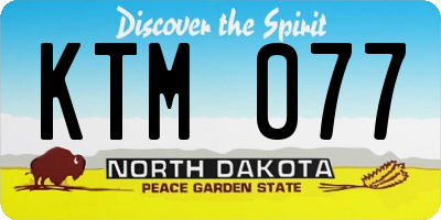 ND license plate KTM077
