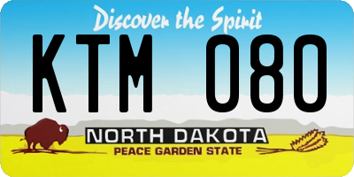 ND license plate KTM080