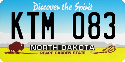 ND license plate KTM083
