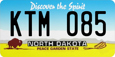 ND license plate KTM085