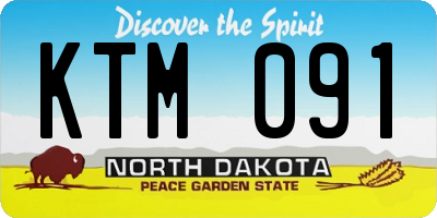ND license plate KTM091