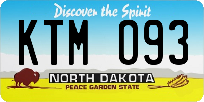 ND license plate KTM093