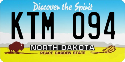 ND license plate KTM094