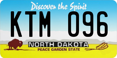ND license plate KTM096