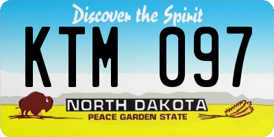 ND license plate KTM097