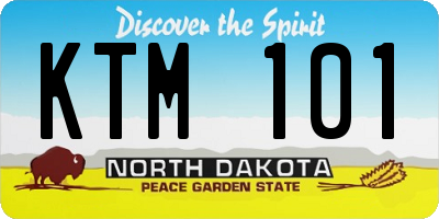 ND license plate KTM101