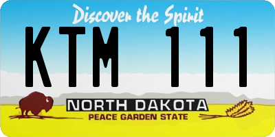 ND license plate KTM111