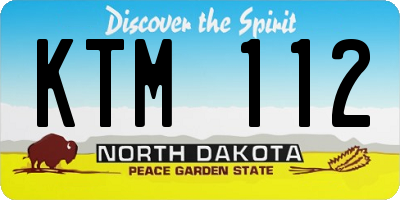 ND license plate KTM112