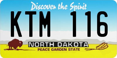 ND license plate KTM116