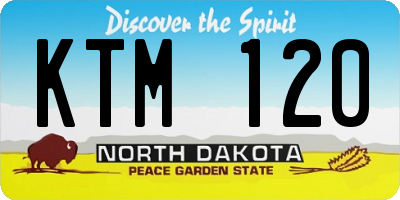 ND license plate KTM120