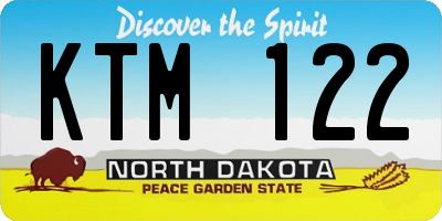 ND license plate KTM122