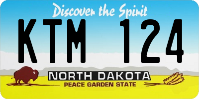 ND license plate KTM124