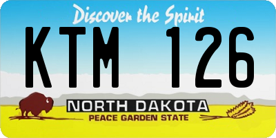 ND license plate KTM126
