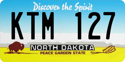 ND license plate KTM127