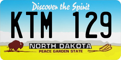 ND license plate KTM129