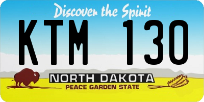 ND license plate KTM130