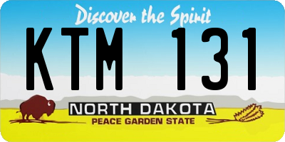 ND license plate KTM131