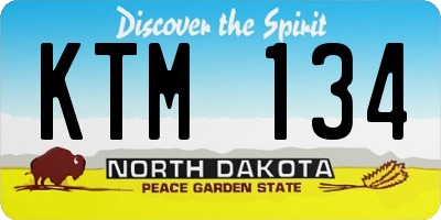 ND license plate KTM134