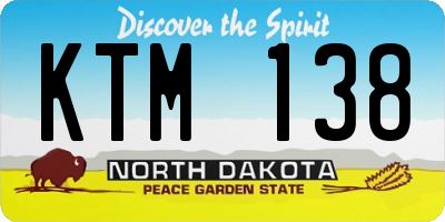 ND license plate KTM138